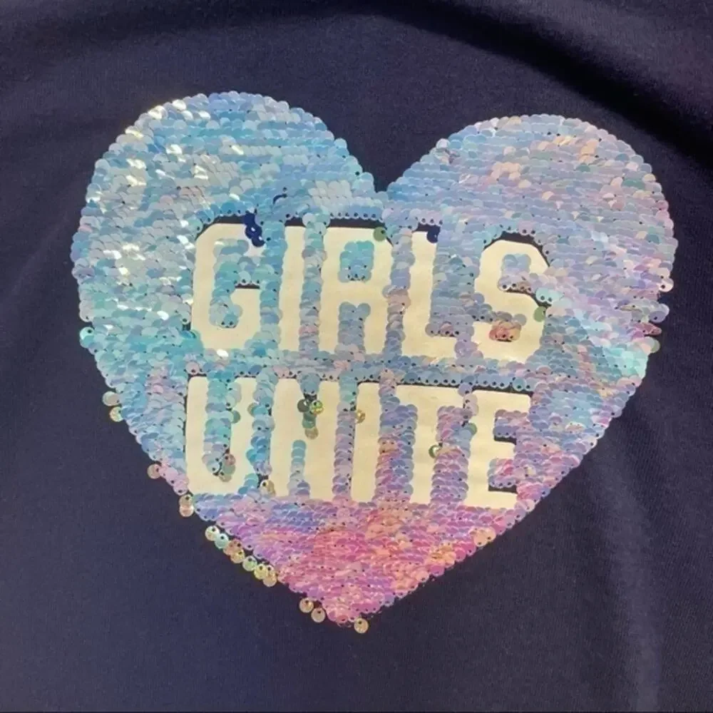 Justice T-shirt Dress Sequin Heart Girls Unite Size 12